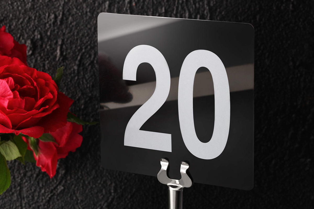 New Star Foodservice 23084 easy clean table number card for busy restaurants