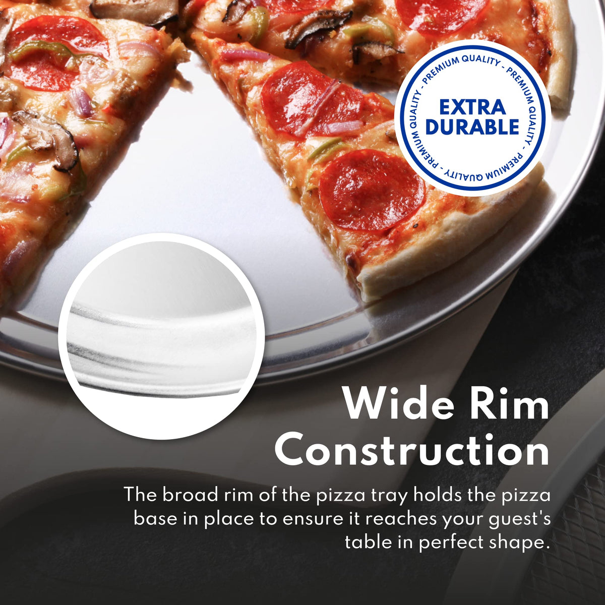 New Star Foodservice 12inch wide rim improves handling during transfer