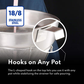 New Star Bouillon Strainer 8-Inch easy-clean finish for quick kitchen cleanups.