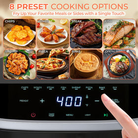 NEWBULIG Air Fryer interior light brightens cooking for precise results.