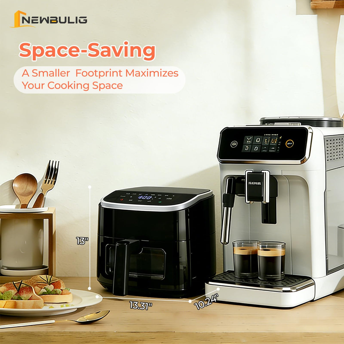 Newbulig 4QT interior light helps check progress without opening the basket.