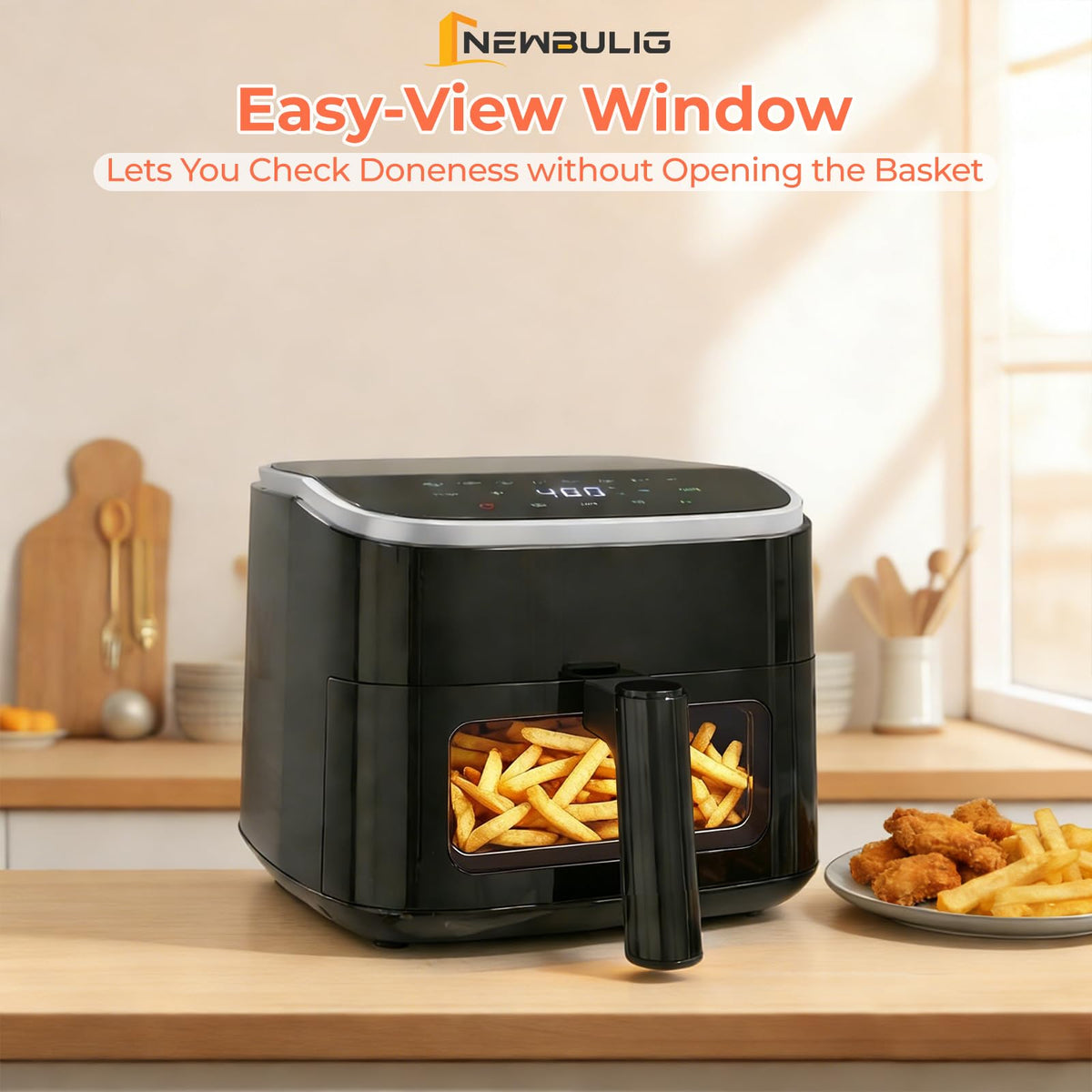 Newbulig 4QT see-through window allows real-time monitoring.