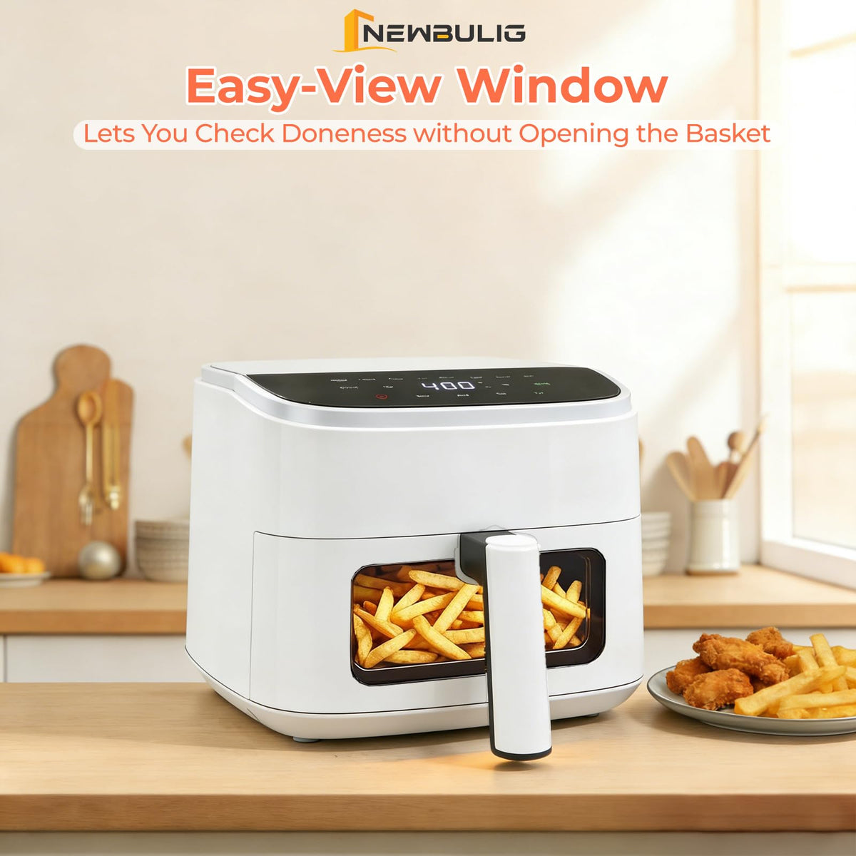 NEWBULIG Air Fryer see-through window lets you monitor progress