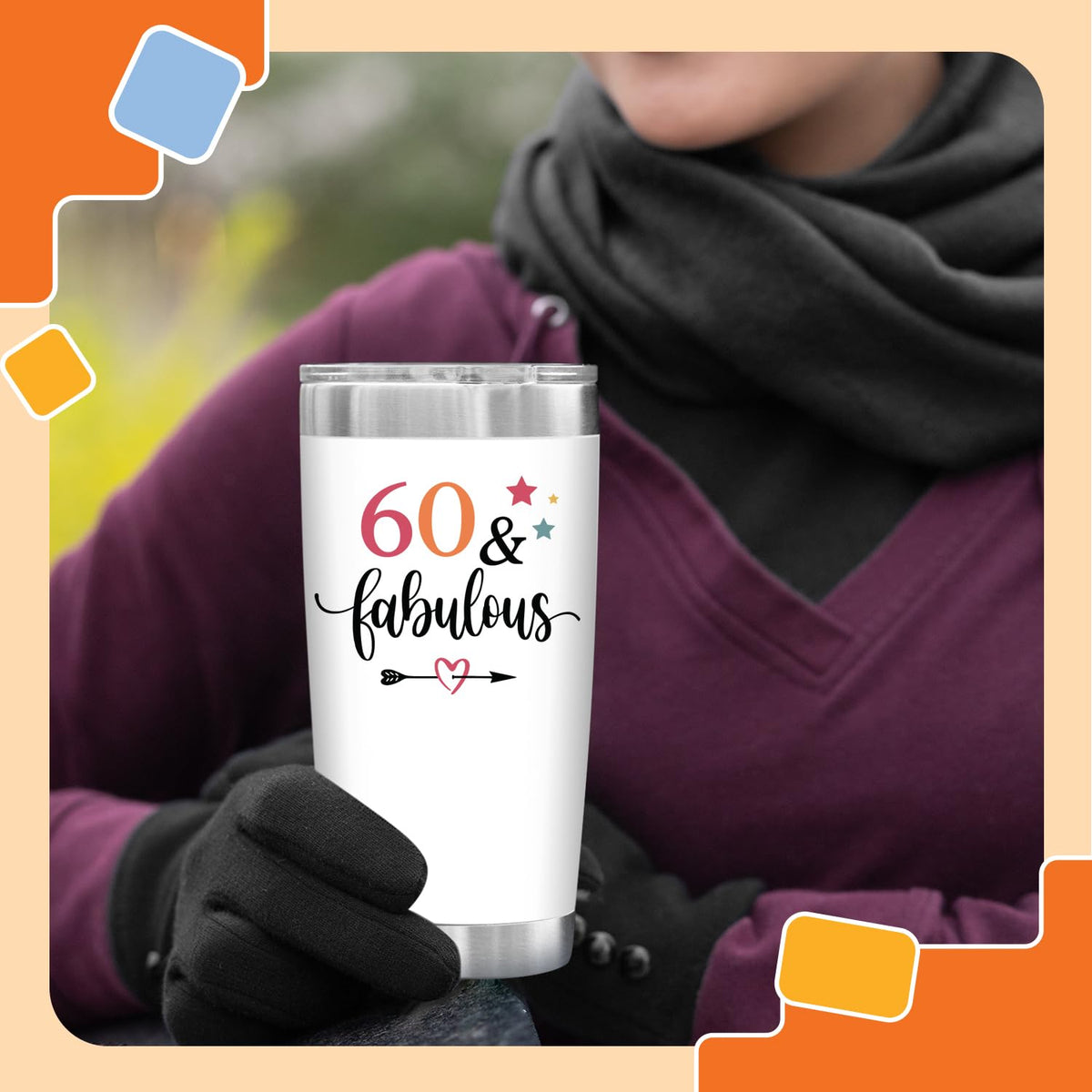 NewEleven 60th birthday tumbler uses BPA-free 18/8 stainless steel.
