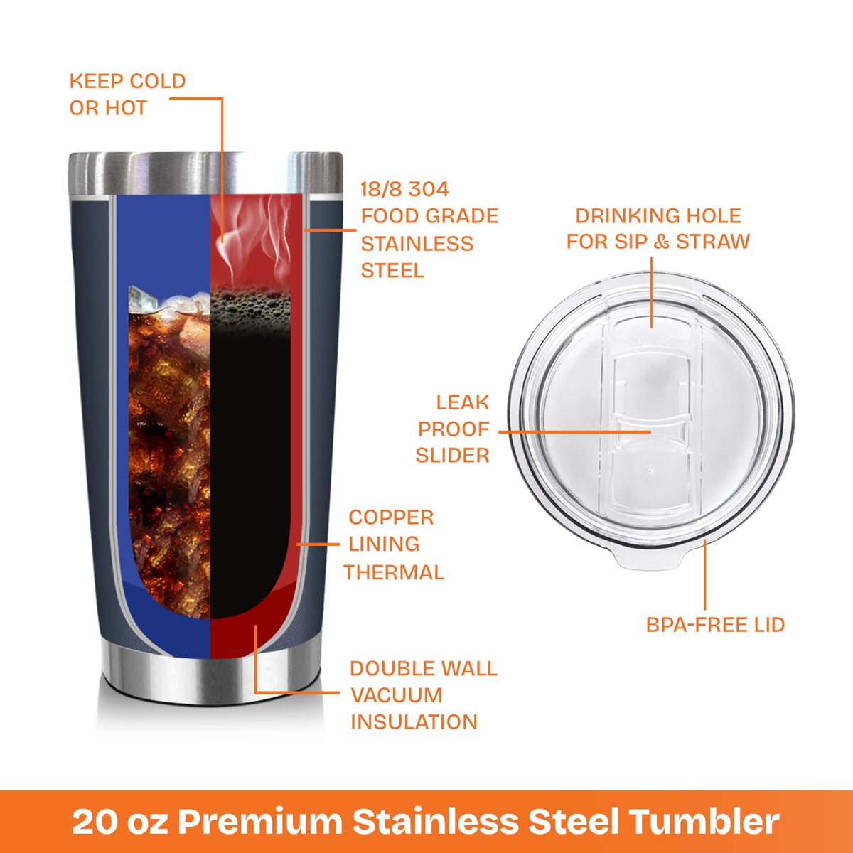 NewEleven BPA-free stainless tumbler ensures safe, durable daily use.