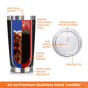 NewEleven double-wall vacuum insulation keeps coffee hot or iced tea cold.