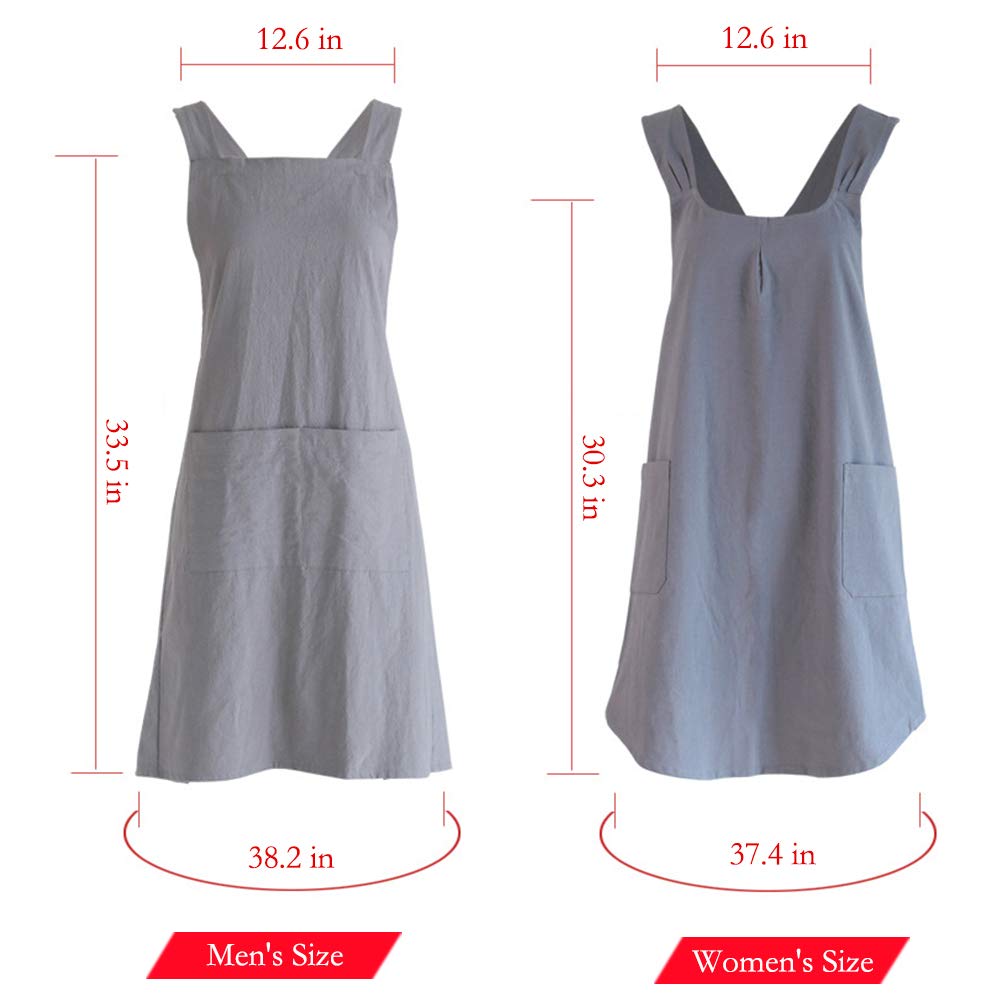 NEWGEM size info on navy apron back view for versatile fit.