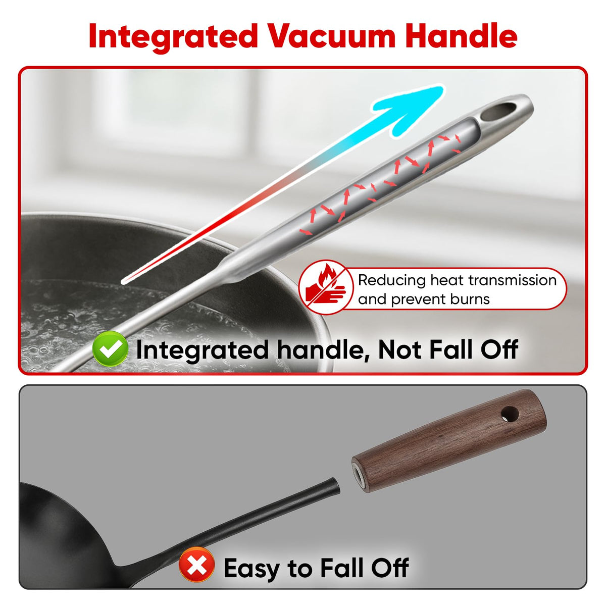 Newness 9-piece utensils set solid spoon for versatile stirring