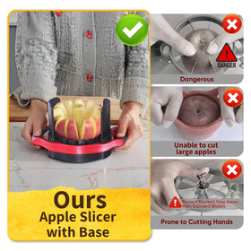 Newness Apple Slicer 12-slices feature yields uniform rings in seconds.