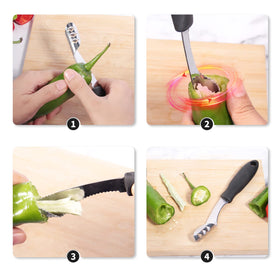Newness seed remover tool highlights efficient seed extraction in peppers