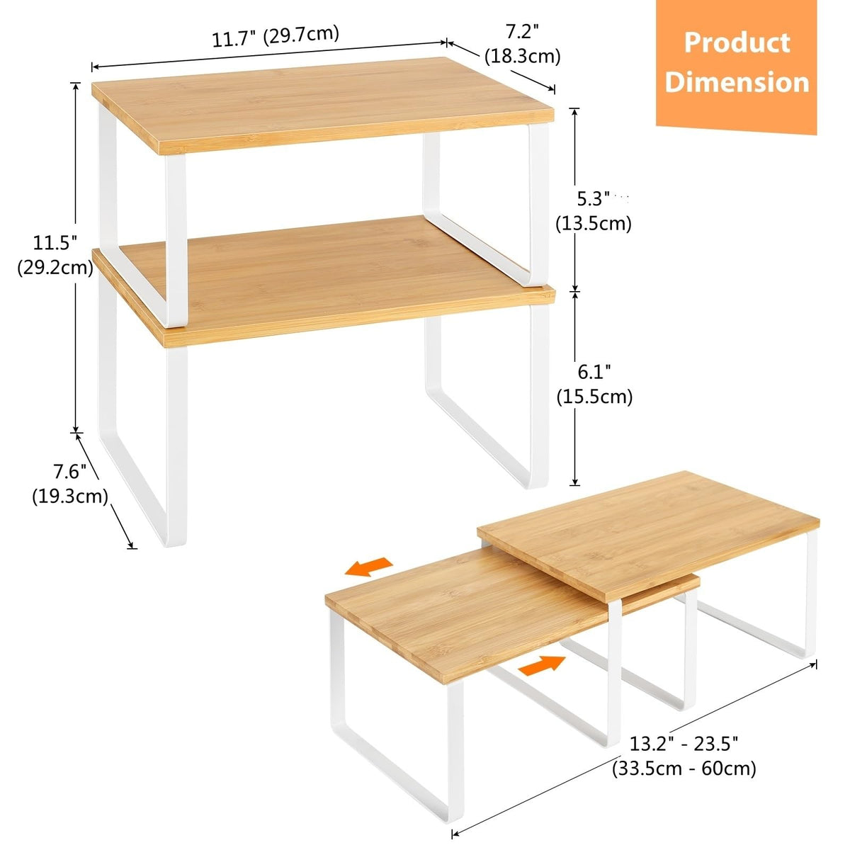 NEX bamboo and metal construction offers natural durable organization.