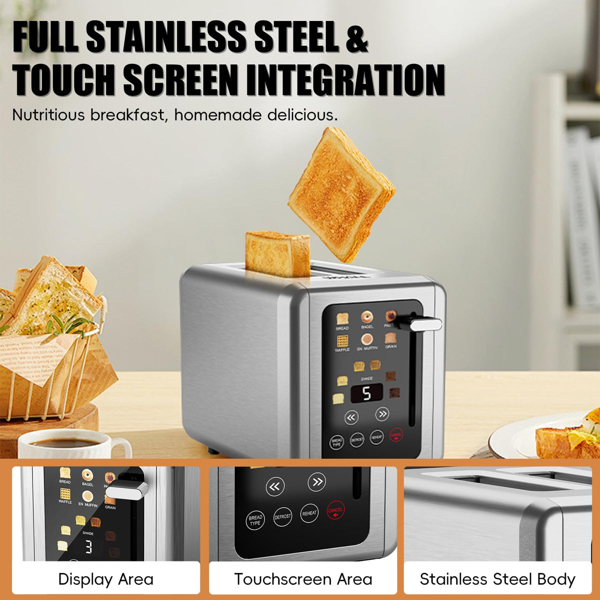 Nicebay WHALL removable crumb tray for easy cleaning