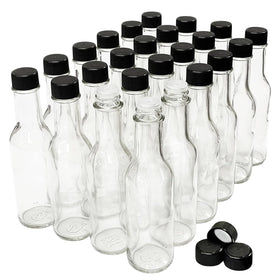 Nicebottles hot sauce bottle clear glass showcases vibrant sauce color and consistency.