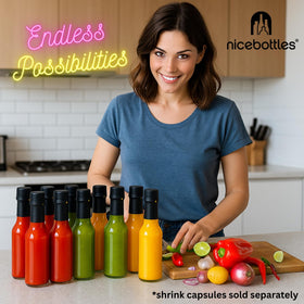 Nicebottles ready-to-fill bottle ideal for bottling homemade hot sauces.
