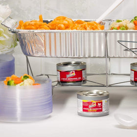 Nicole Home Collection catering setup with disposable pans for large-scale service