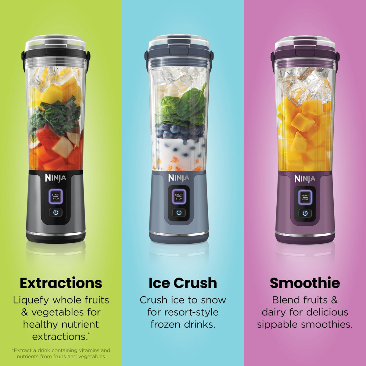 Ninja Blast black portable blender complements modern kitchen style.