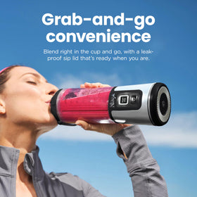 Ninja Blast carrying handle enables travel-friendly use.