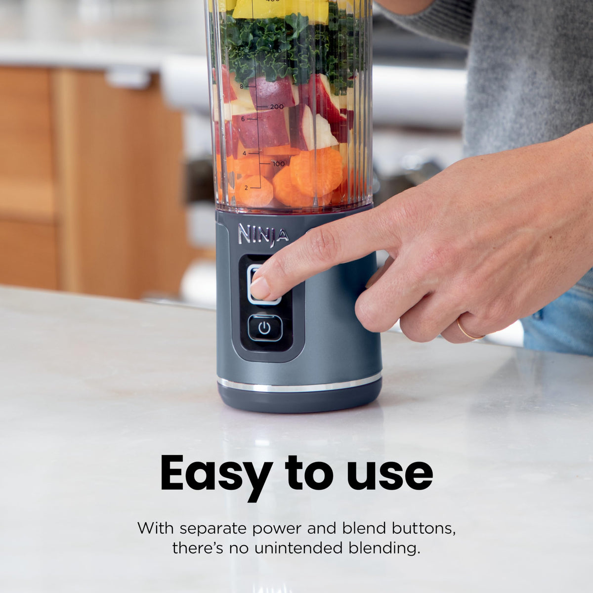 Ninja Blast USB-C rechargeable base keeps you powered without cords.