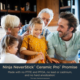 Ninja Ceramic Pro ceramic coating closeup emphasizes titanium-infused nonstick surface.