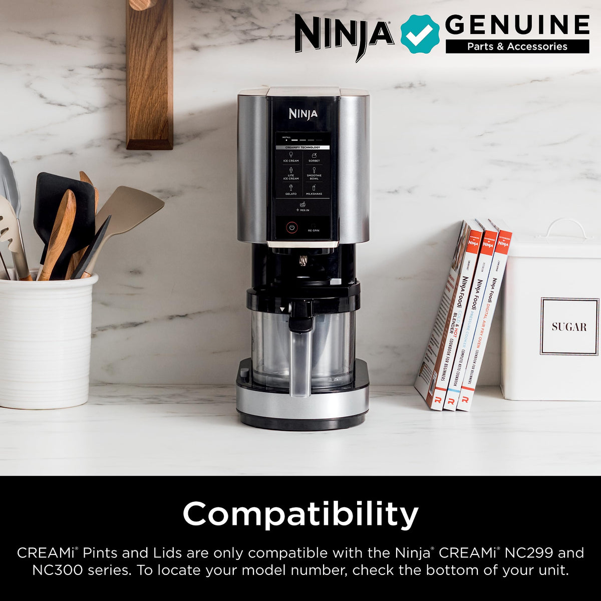Ninja CREAMi Original pink lid pint keeps dairy-free options organized.