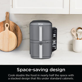Ninja Doublestack XL includes two 5-quart baskets for family-size meals.