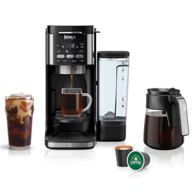 Ninja DualBrew front view shows a compact machine for quick hot or iced coffee at home