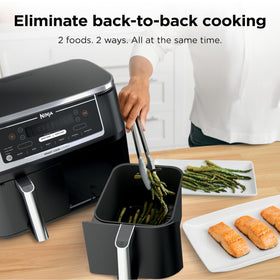 Ninja Foodi DZ302 Smart Finish coordinating two dishes to finish together