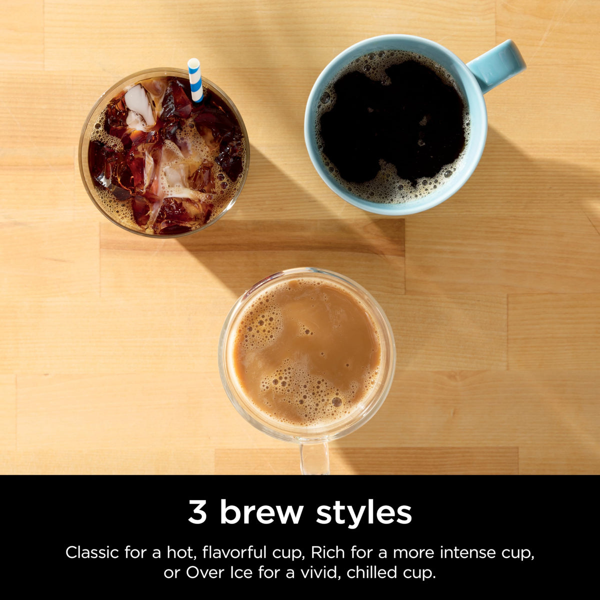 Ninja Pods and Grounds ice brew function for flavorful cold coffee