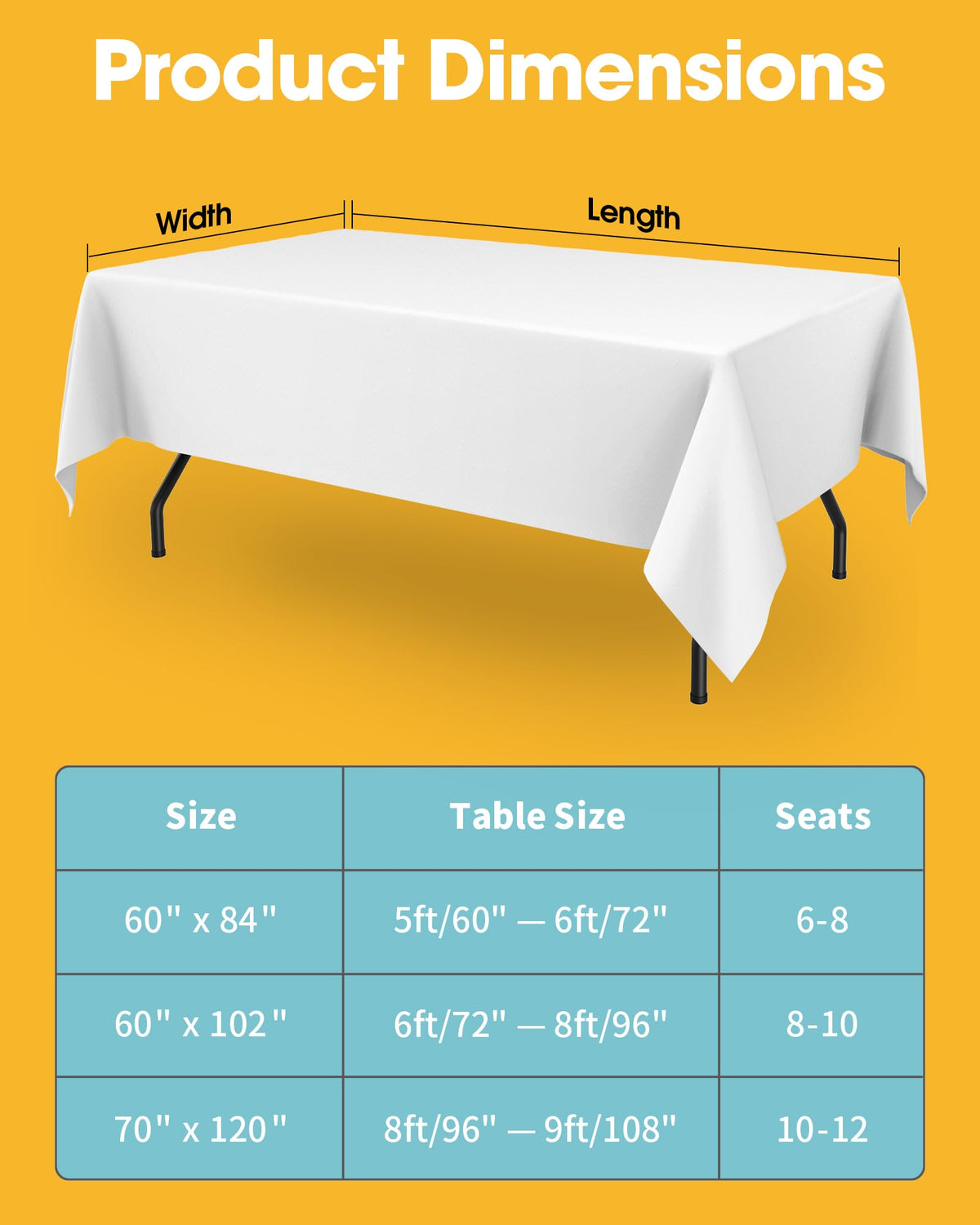 Niuara easy-care washable tablecloth simplifies prep and cleanup.