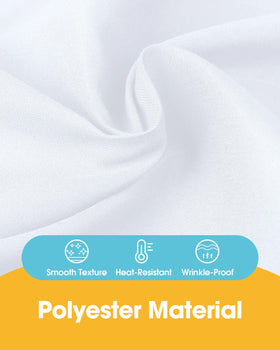 Niuara White Rectangle Table Cloth wrinkle-resistant finish close-up offers a smooth neat surface.