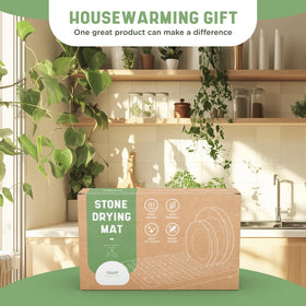 Nium stone drying mat is easy to clean with included care instructions.
