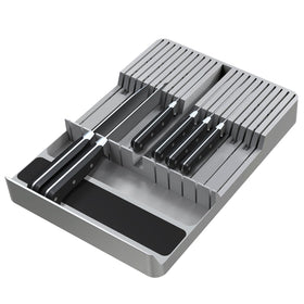 NIUXX knife drawer block top view shows organized storage for 20 blades