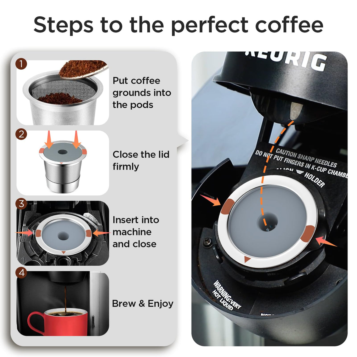Noalto 3-pack reusable k cups for daily use