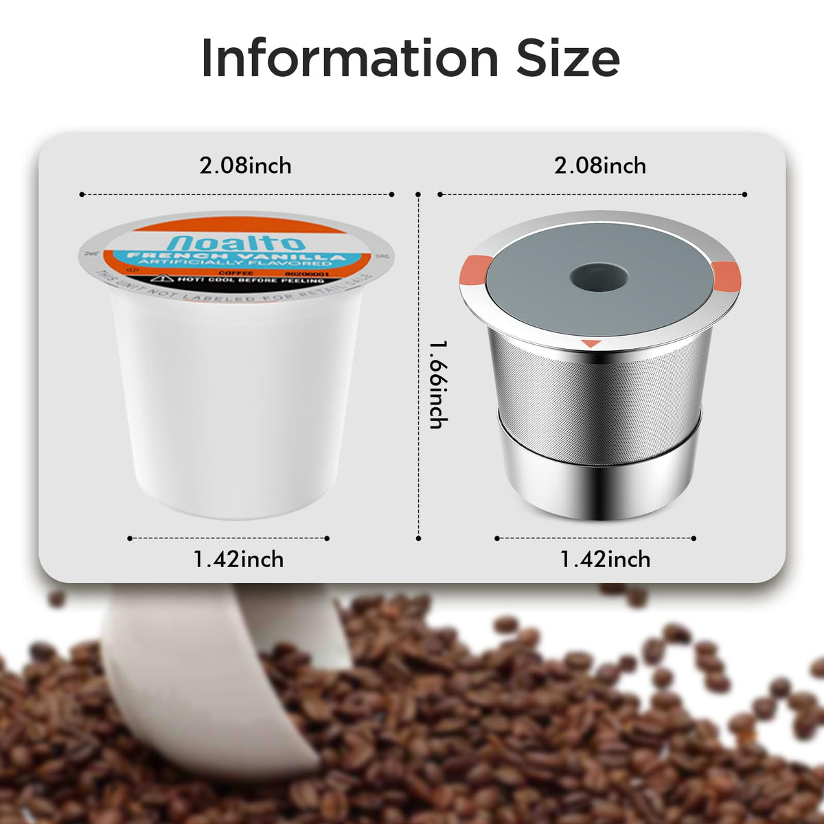 NOALTO easy-clean K-Cup after use, rinse and reuse.