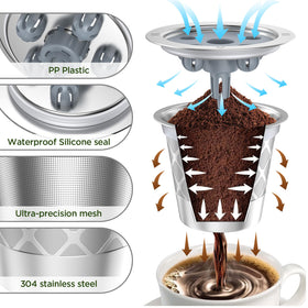 NOALTO bottom perforations enable 360-degree extraction for richer coffee.