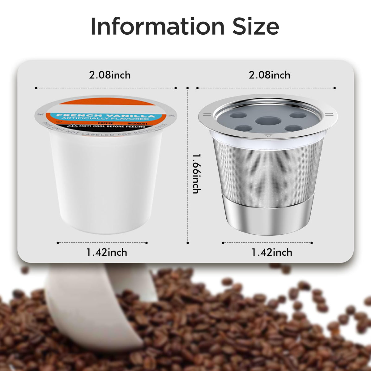 NOALTO secure-fit lid on K cup prevents spills during brewing.