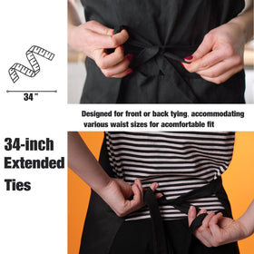 NOBONDO machine-washable apron resists wrinkles and shrinkage.