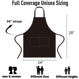 NOBONDO unisex black apron back view showing long ties.