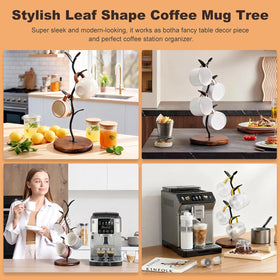 Noeixrah countertop decor adds modern style while keeping mugs accessible.