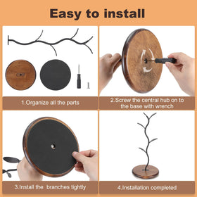 Noeixrah sturdy metal branches prevent tipping when loaded with mugs.