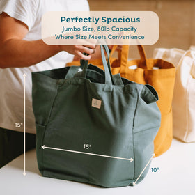 Nook Theory bags fold flat for easy storage at home or in the car.
