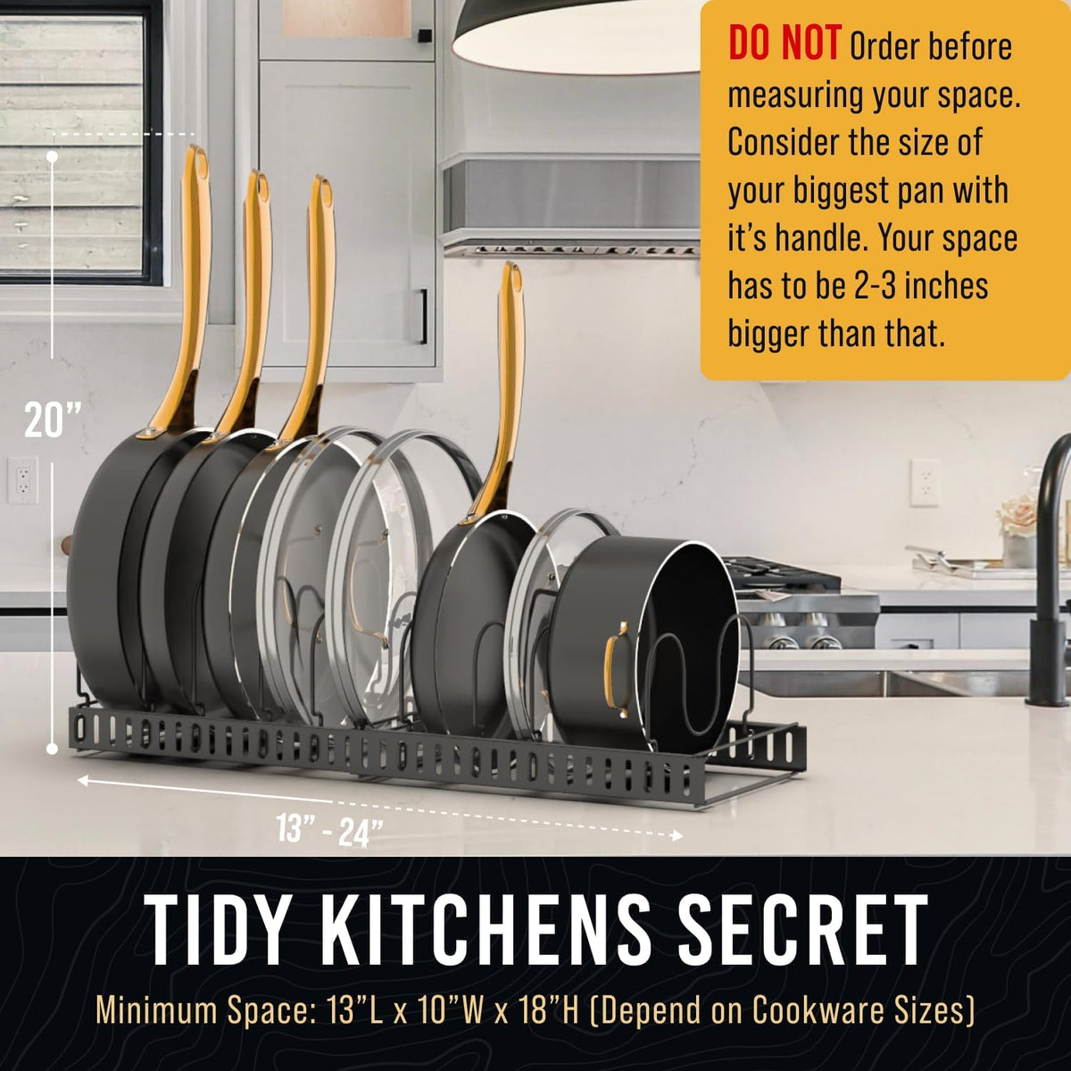 Norcalway under-cabinet organizer helps declutter cabinets.
