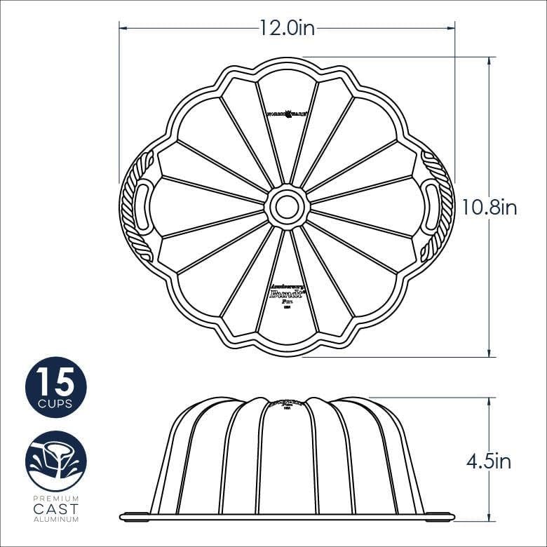 Nordic Ware cast aluminum construction delivers even heat for uniform browning