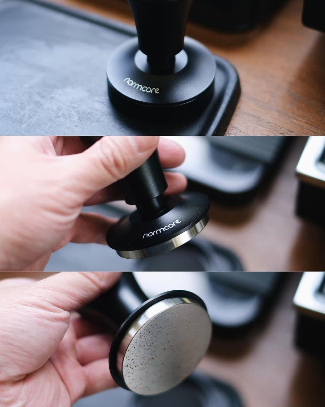 Normcore V4 tamper self-leveling guide for precise horizontal alignment
