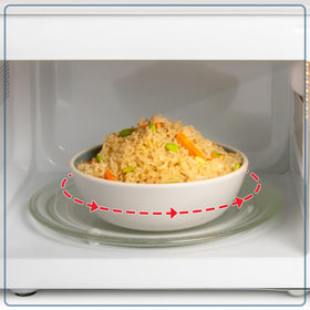 Nostalgia Retro 1000W microwave white countertop unit, blends retro charm with modern convenience.