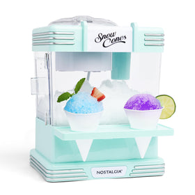 Nostalgia snow cone machine on a clean countertop offering quick, refreshing snow cones