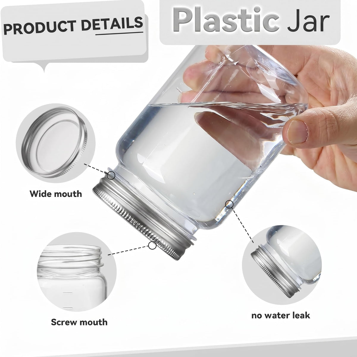 Clear Novelinks jar highlighting transparent body for quick content recognition