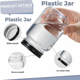 novelinks 16 oz clear jar filled with candies demonstrates easy visibility.