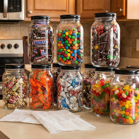 novelinks 32 oz mason jar transparent design helps labeling and organization.
