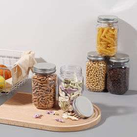 novelinks jars with silver metal lids offer durable, reusable storage.